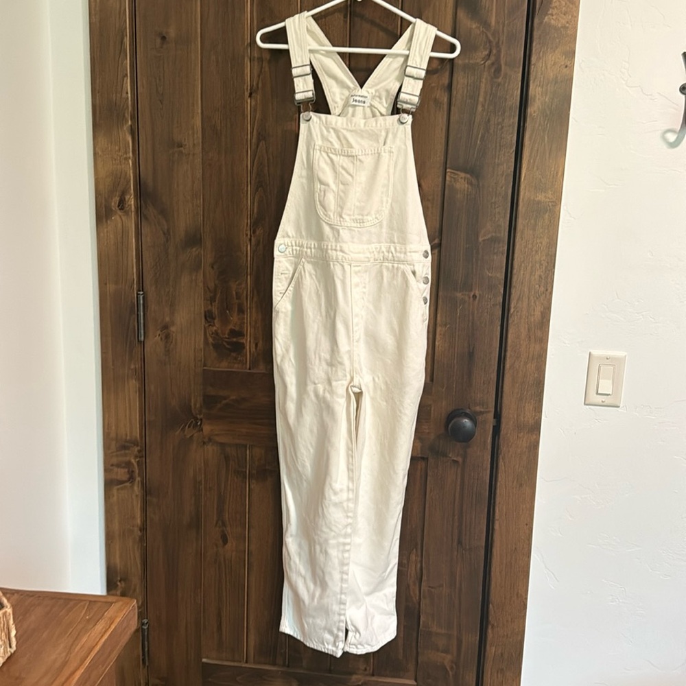 Reformation Cream Overalls